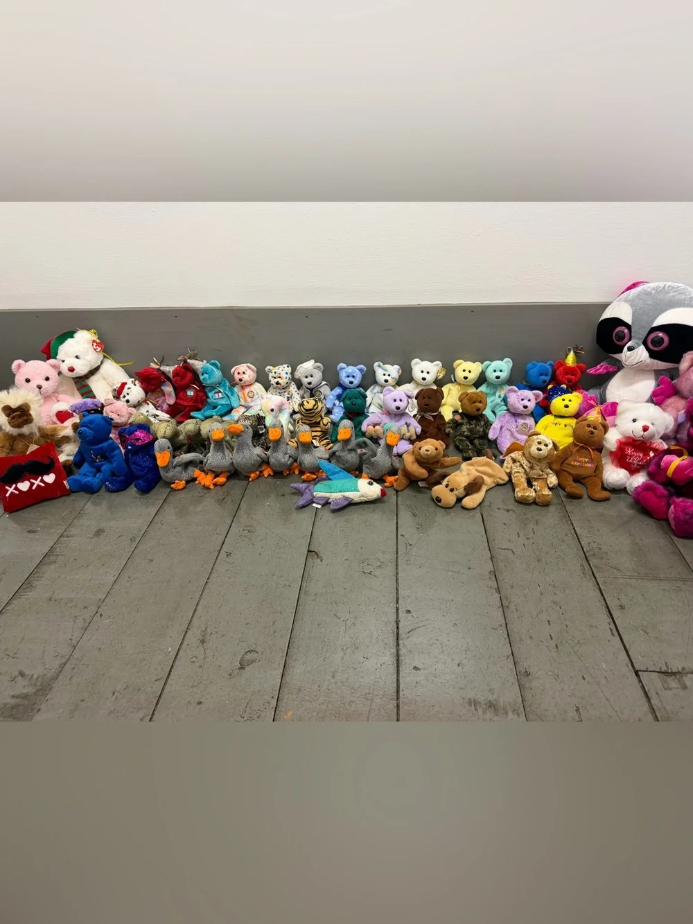 Large Lot 50+ TY Beanie Babies Plush Bears Animals Vintage Mixed Collection